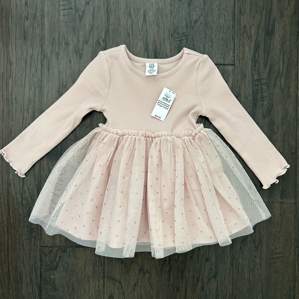 GAP Blush Ruffle Tulle Dress (6-12M) - Picture 2 of 4